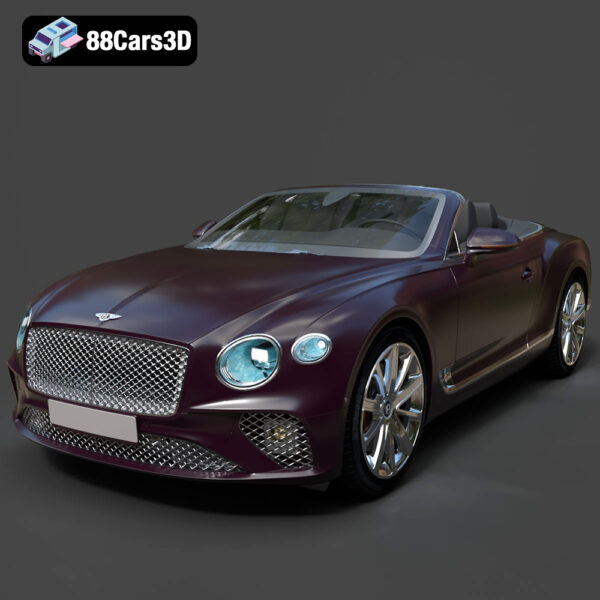 Bentley Continental GT Convertible 2020 3D Model Download STL FBX OBJ GLB Blend - Gallery Image 1 Bentley Continental GT Convertible 2020