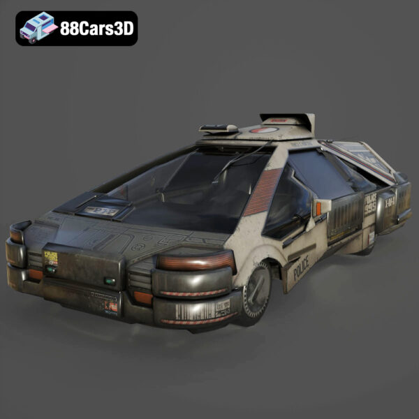 Blade Runner Ground Police Car 1982 3D Model Download STL FBX OBJ GLB Blend - Gallery Image 1 Blade Runner Ground Police Car 1982