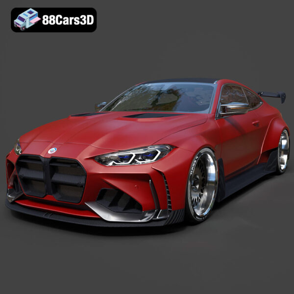 BMW G82 M4 2022 Carbon 3D Model Download STL FBX OBJ GLB Blend - Gallery Image 1 BMW G82 M4 2022 Carbon