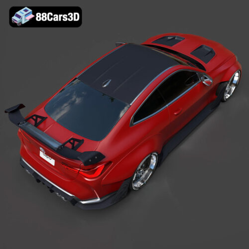 BMW G82 M4 2022 Carbon 3D Model Download STL FBX OBJ GLB Blend - Gallery Image 4 BMW G82 M4 2022 Carbon