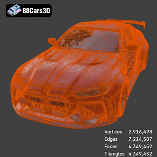 BMW G82 M4 2022 Carbon 3D Model Download STL FBX OBJ GLB Blend - Gallery Image 7 BMW G82 M4 2022 Carbon