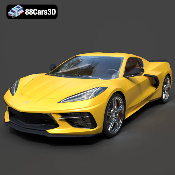 Chevrolet Corvette C8 2020 3D Model Download STL FBX OBJ GLB Blend - Gallery Image 1 Chevrolet Corvette C8 2020