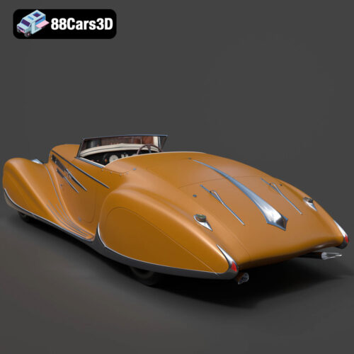 Delahaye T165 1939 3D Model Download STL FBX OBJ GLB Blend - Gallery Image 3 Delahaye T165 1939