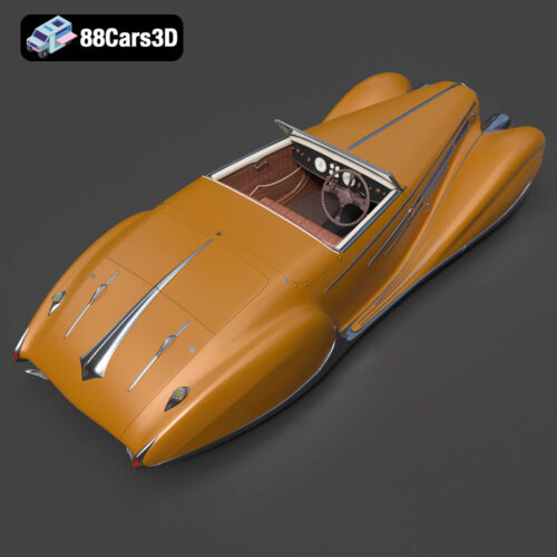 Delahaye T165 1939 3D Model Download STL FBX OBJ GLB Blend - Gallery Image 4 Delahaye T165 1939