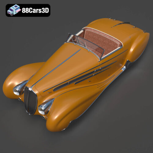 Delahaye T165 1939 3D Model Download STL FBX OBJ GLB Blend - Gallery Image 6 Delahaye T165 1939