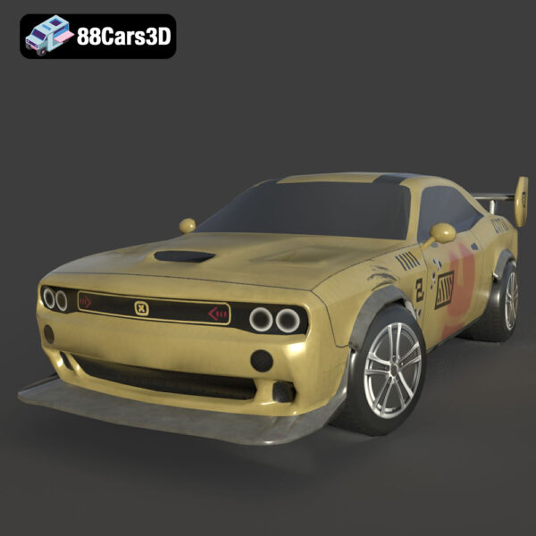 Dodge Challenger SRT 3D Model Download STL FBX OBJ GLB Blend - Gallery Image 1 Dodge Challenger SRT
