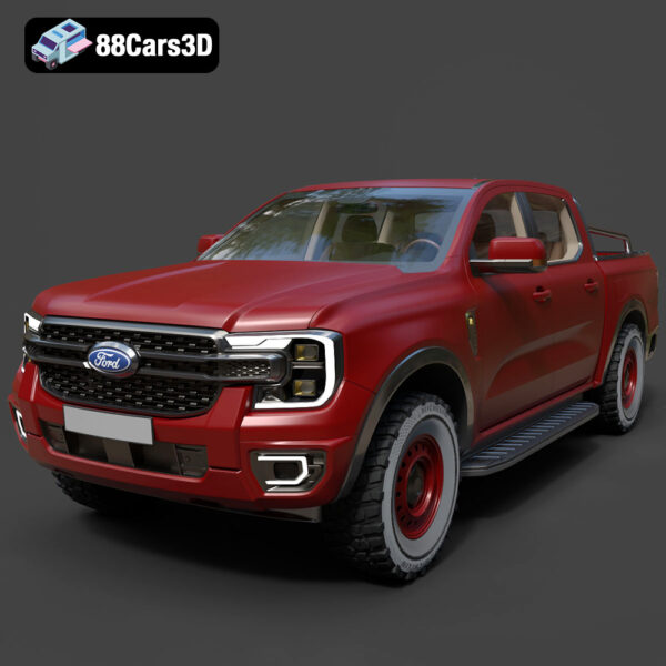 Ford Ranger XLT 2023 3D Model Download STL FBX OBJ GLB Blend - Gallery Image 1 Ford Ranger XLT 2023