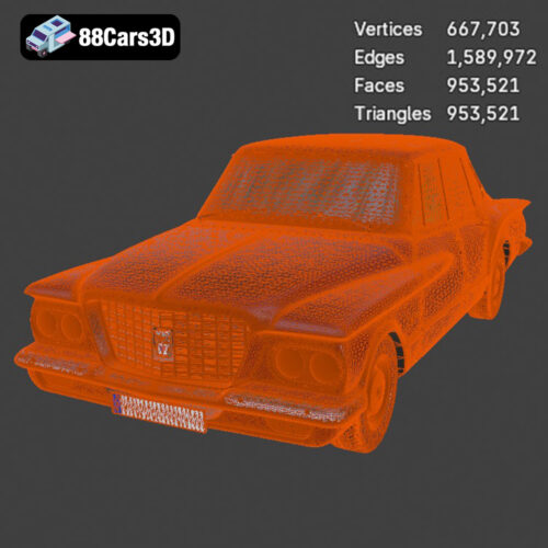 Plymouth Valiant Sedan 1960 3D Model Download STL FBX OBJ GLB Blend - Gallery Image 7 Plymouth Valiant Sedan 1960