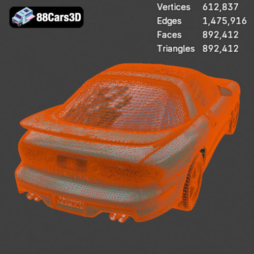 Pontiac Firebird Trans Am 1998 3D Model Download STL FBX OBJ GLB Blend - Gallery Image 8 Pontiac Firebird Trans Am 1998