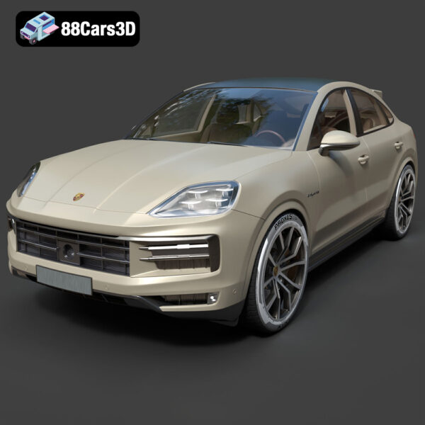 Porsche Cayenne E-Hybrid Coupe 2024 3D Model Download STL FBX OBJ GLB Blend - Gallery Image 1 Porsche Cayenne E-Hybrid Coupe 2024