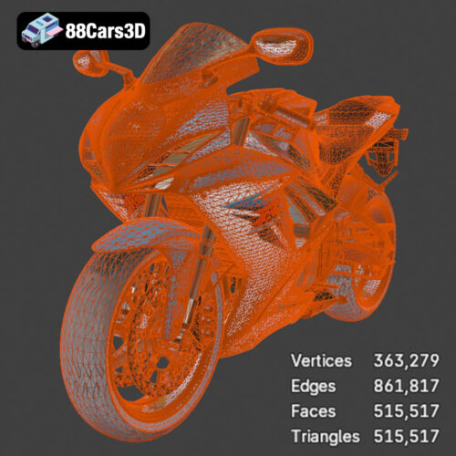 Suzuki GSX-R 600 2011 3D Model Download STL FBX OBJ GLB Blend - Gallery Image 7 Suzuki GSX-R 600 2011